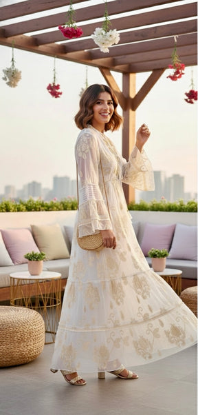 Ivory Luxe Embroidered Maxi