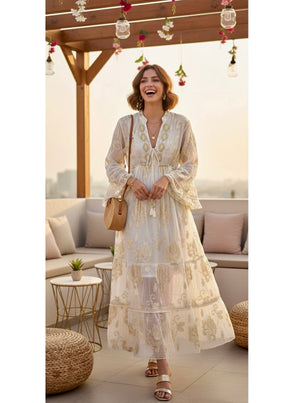 Ivory Luxe Embroidered Maxi