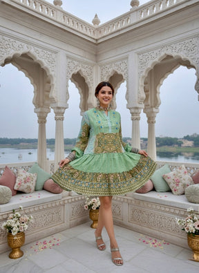 Soft Sage Two Tone Shirt Dress