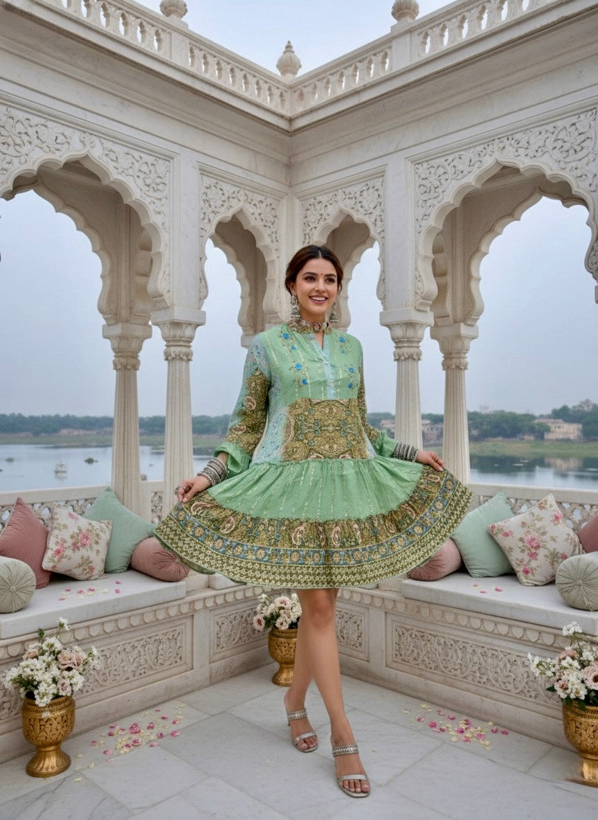 Soft Sage Two Tone Shirt Dress