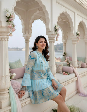 Sky Dust Two Tone Shirt Dress