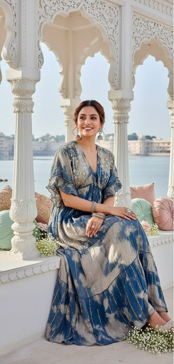 Two Shade Kaftan Maxi Dress