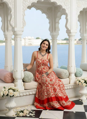 Vintage Flame Cotton Maxi Dress