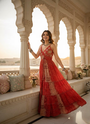 Slay in Red Boho Maxi Dress