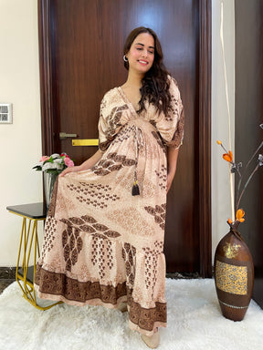 Balloon Pattern Boho Printed Maxi Dress - Amber Aura