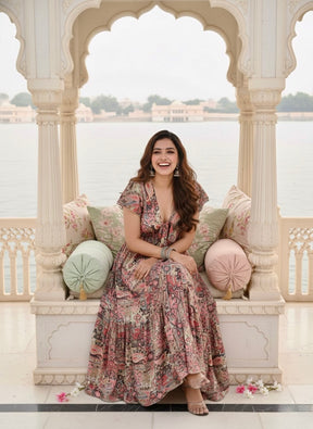 Tied-up Wanderlust Maxi Dress - Blush Bohemian