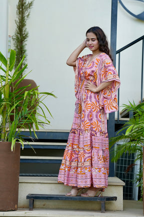 Bell Sleeves Boho Maxi Dress in Dusk Delight SmisingBee