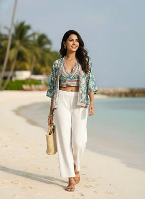 Kimono and Halter Set Lime Frost