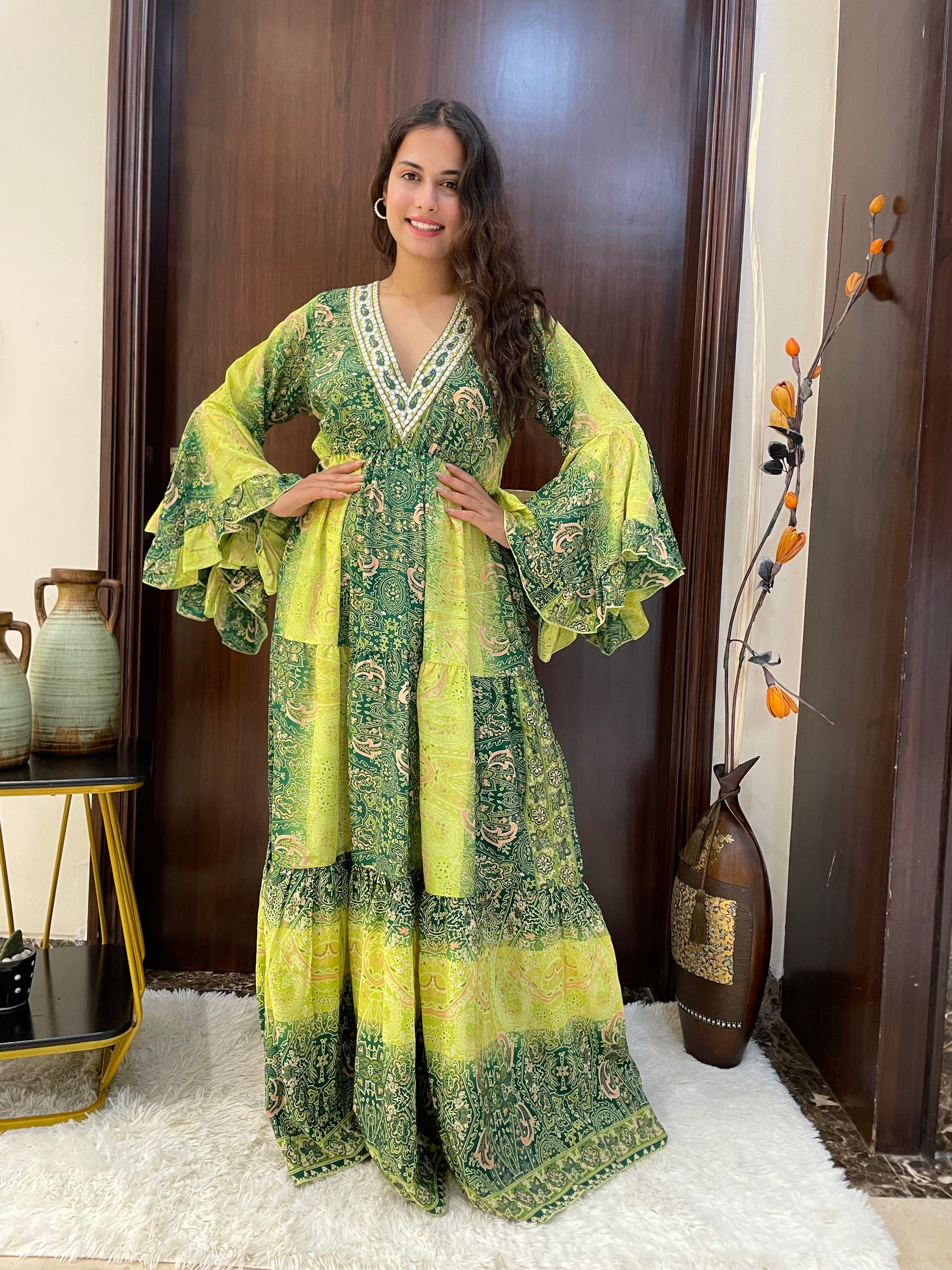 green boho dress for wedding Green Boho Dress