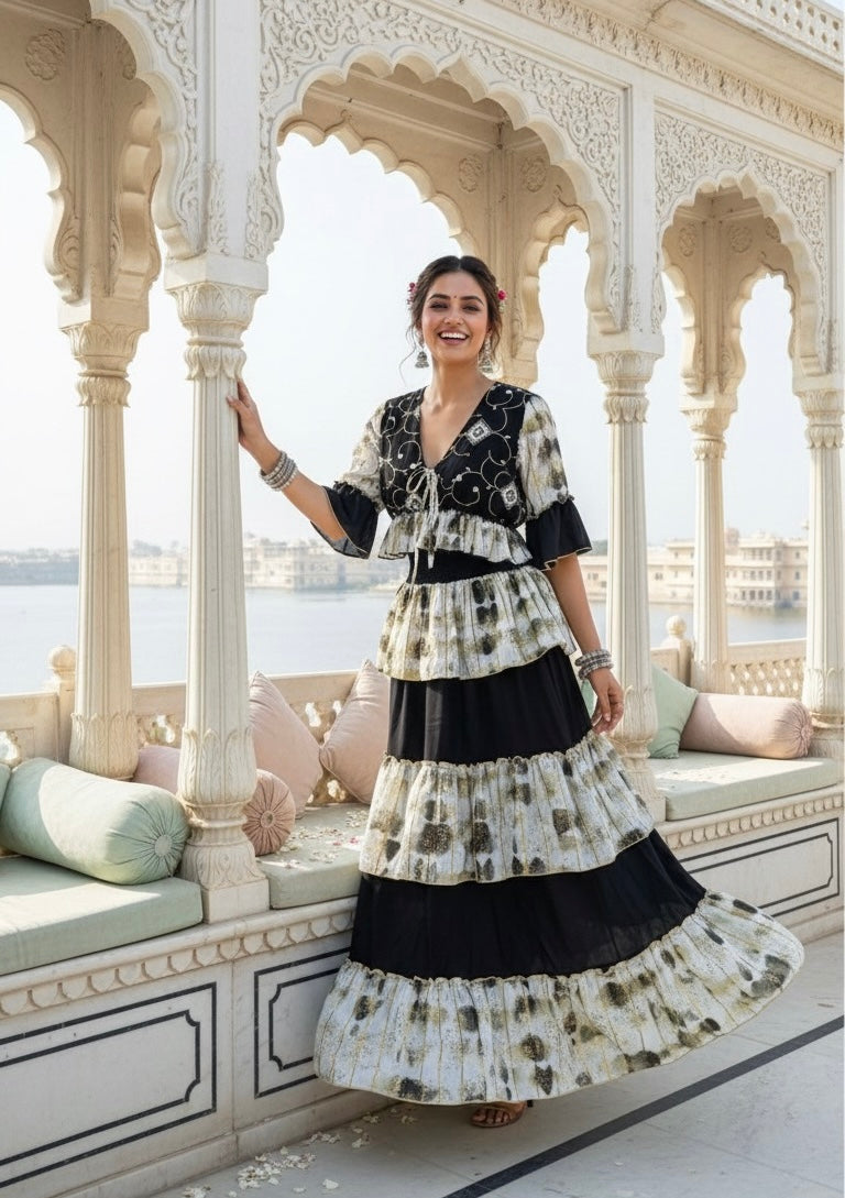 Hand Embroidery Featured Frill on the Way Co-ord Set