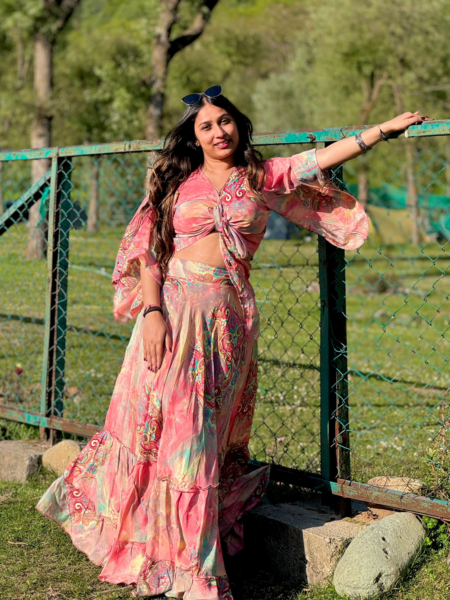 Wrap Top and Boho Printed Skirt Co-ord Set - Main Image