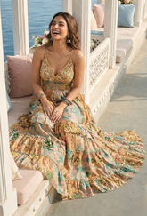 🔥Trending- Sunkissed Boho Maxi Dress