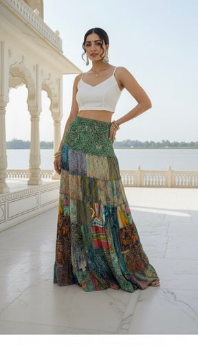 Patch Work Boho Printed Skirt (Assorted prints)