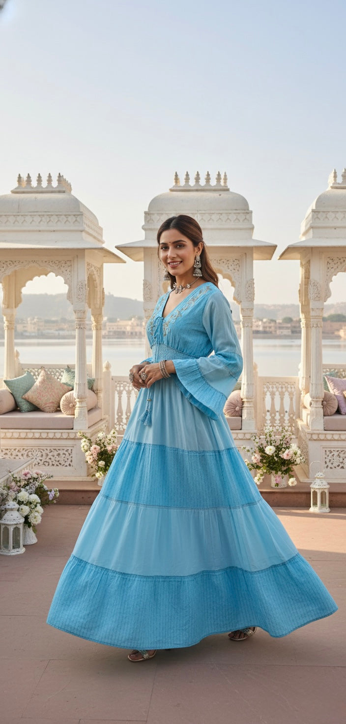 Soft Girl Blue Maxi Dress