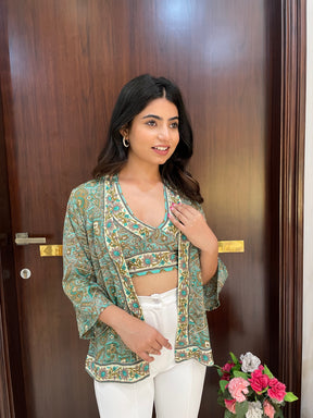 Kimono and Halter Set in Green