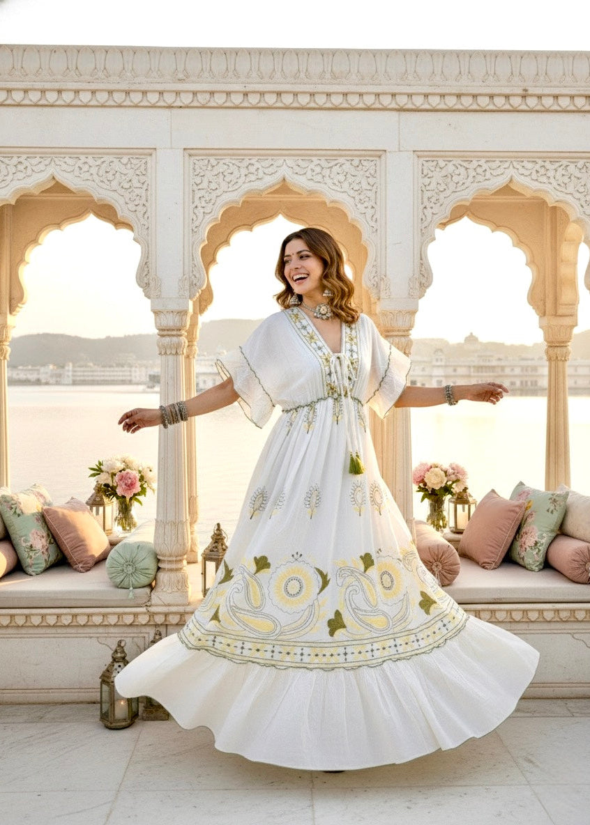 ⬆️Rising - Ivory Wanderer Boho Maxi Dress