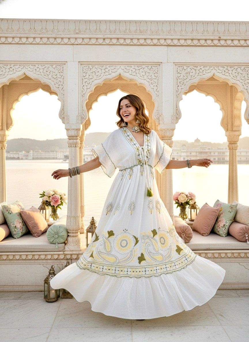 Ivory Wanderer Boho Maxi Dress