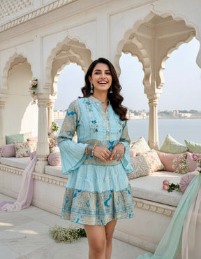 Sky Dust Two Tone Shirt Dress