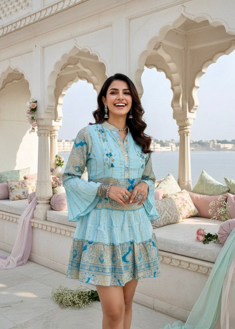 Sky Dust Two Tone Shirt Dress