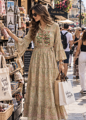 ✨Collor Pattern  Boho Printed Maxi Dress Paisley Whisper