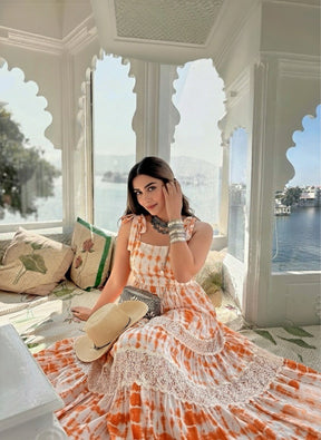 Tie-Dye Sunlit Bloom Boho Maxi Dress