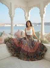 🔥Trending - Multi Panel Boho Printed  Long Skirt - Chromatic Nightfall