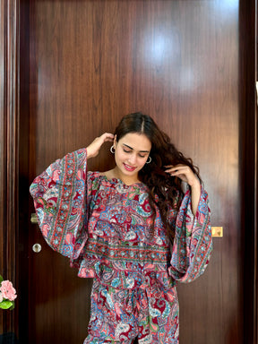 Off- Shoulder Top and Multi Panel Palazzo  Coordinate Set