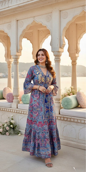 The Blue Romance Boho Maxi Dress