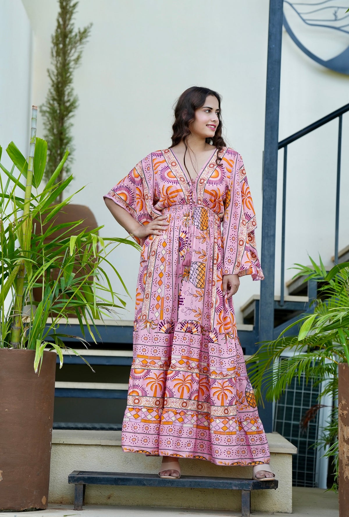 Bell Sleeves Boho Maxi Dress in Dusk Delight SmisingBee