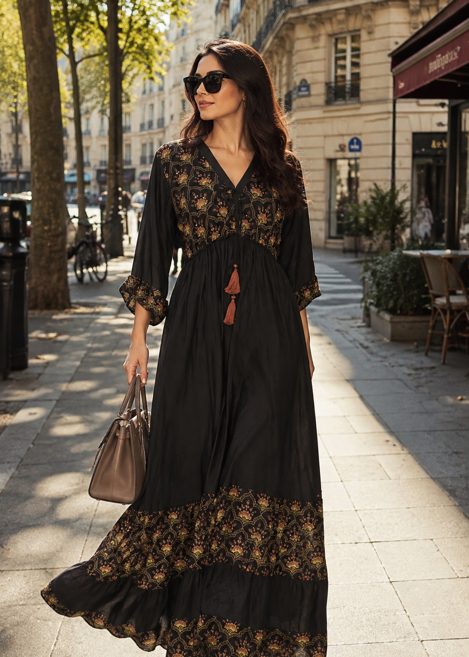 Noir Royale kaftan Embroidered Maxi Dress ✨