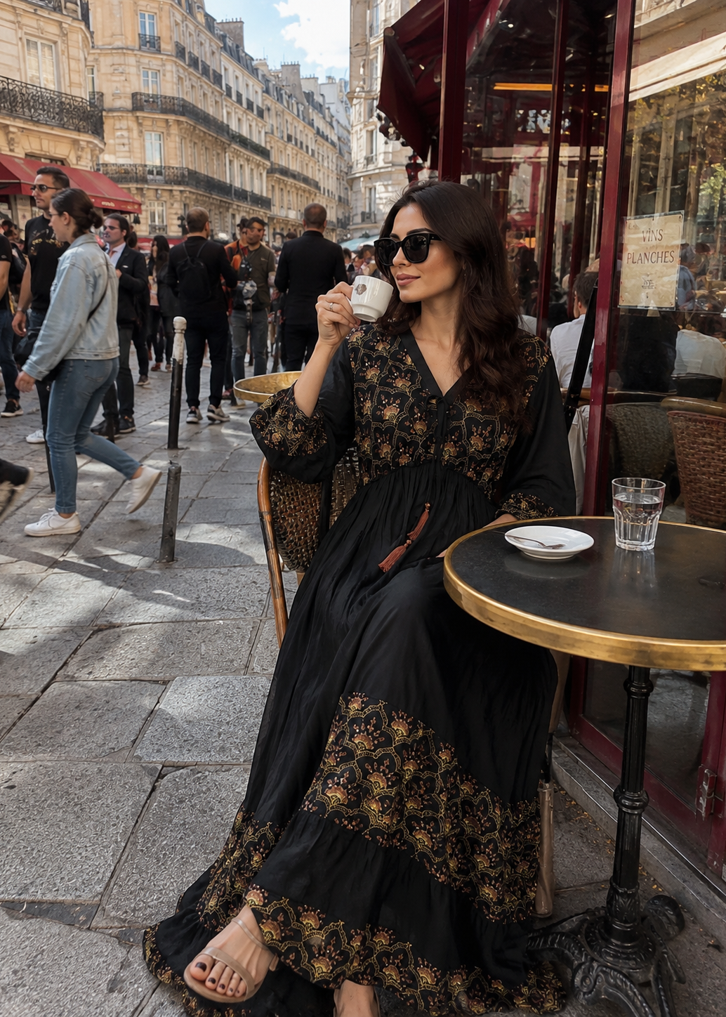 Noir Royale kaftan Embroidered Maxi Dress ✨