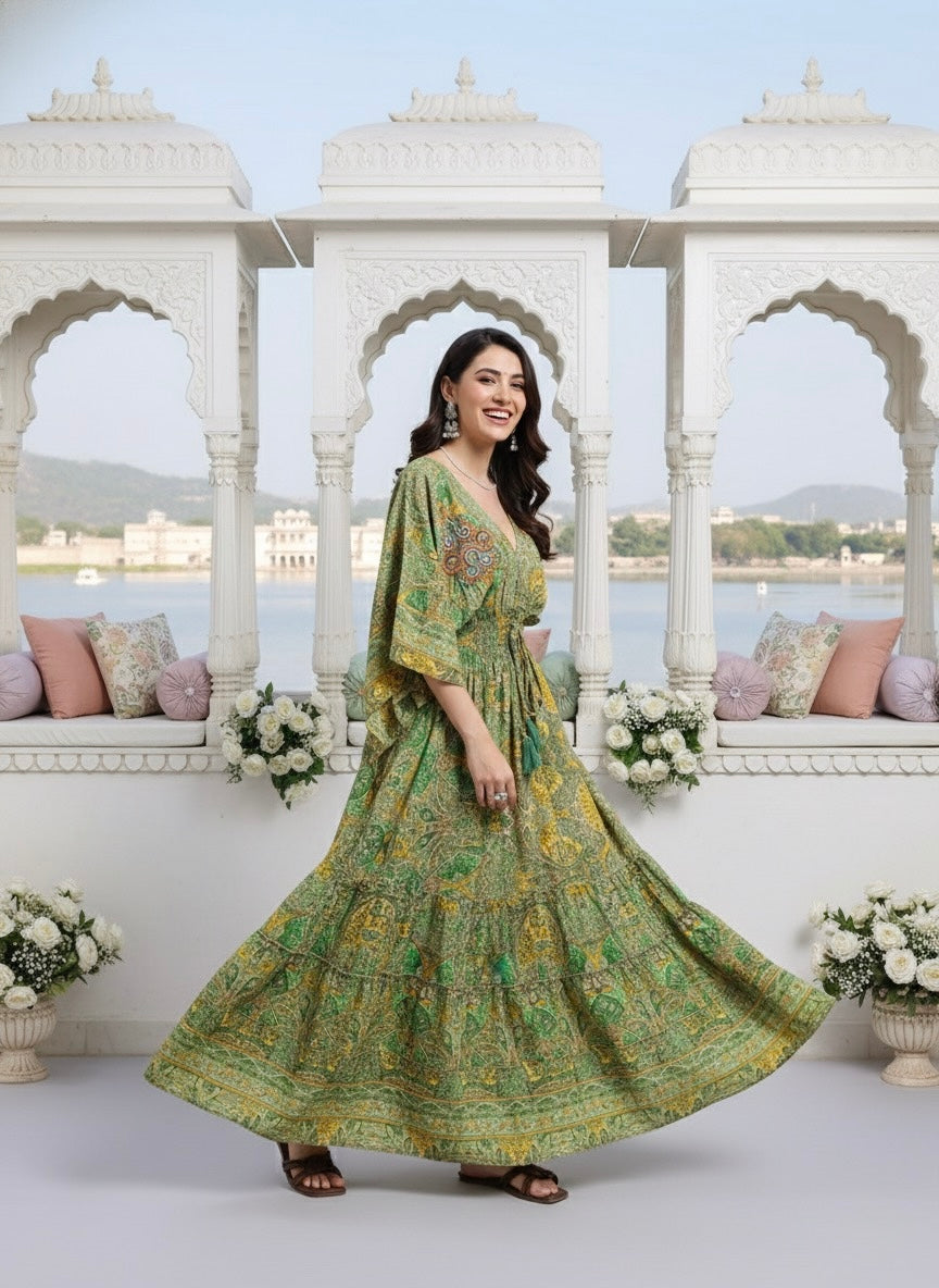 Garden Grace Kaftan Maxi Dress