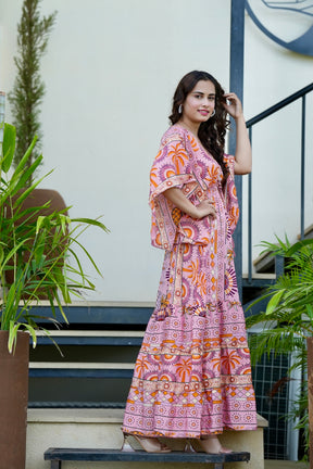 Bell Sleeves Boho Maxi Dress in Dusk Delight SmisingBee