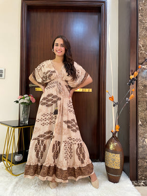 Balloon Pattern Boho Printed Maxi Dress - Amber Aura