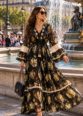 ✨Jaquard Embroidered Maxi Dress Royal Bohemia