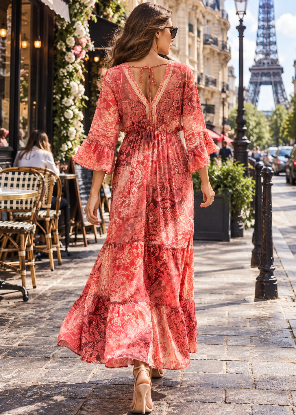 🌹Boho Printed Kaftan Maxi Dress in La Vie Rosé 🥀