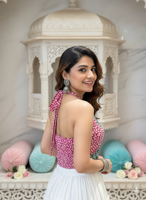 🔥Trending - Boho Printed Halter Top  in Pink