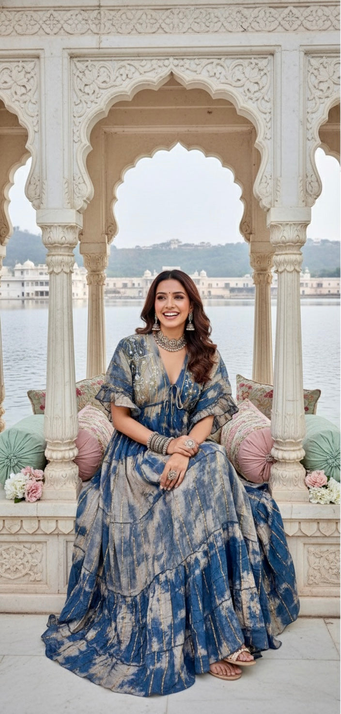 Two Shade Kaftan Maxi Dress