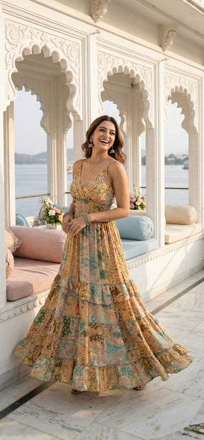 🔥Trending- Sunkissed Boho Maxi Dress