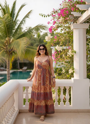 🔥Trending - Two shade ruffle hem midi dress- SmisingBee