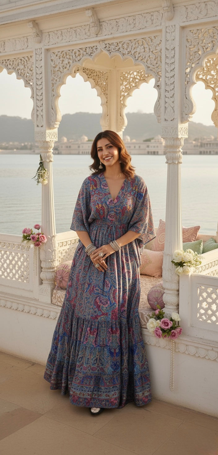 Sky Light Kaftan Maxi Dress