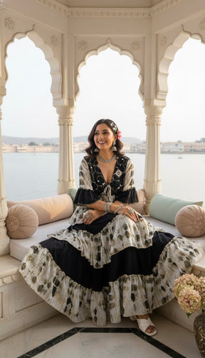 Hand Embroidery Featured Frill on the Way Co-ord Set