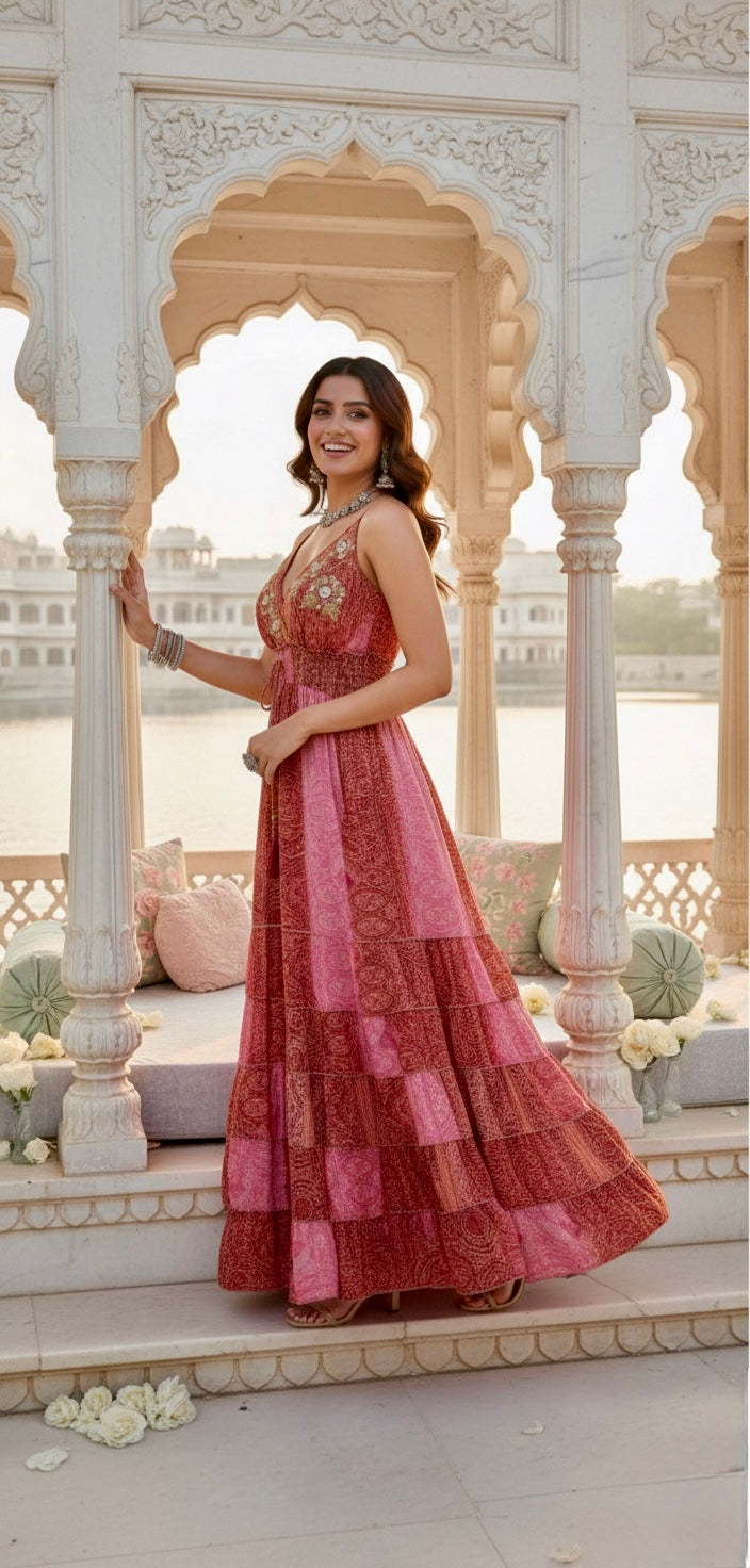 🔥Trending- Ruby Flame Boho Maxi Dress