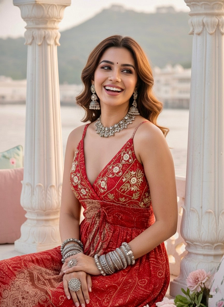 Slay in Red Boho Maxi Dress