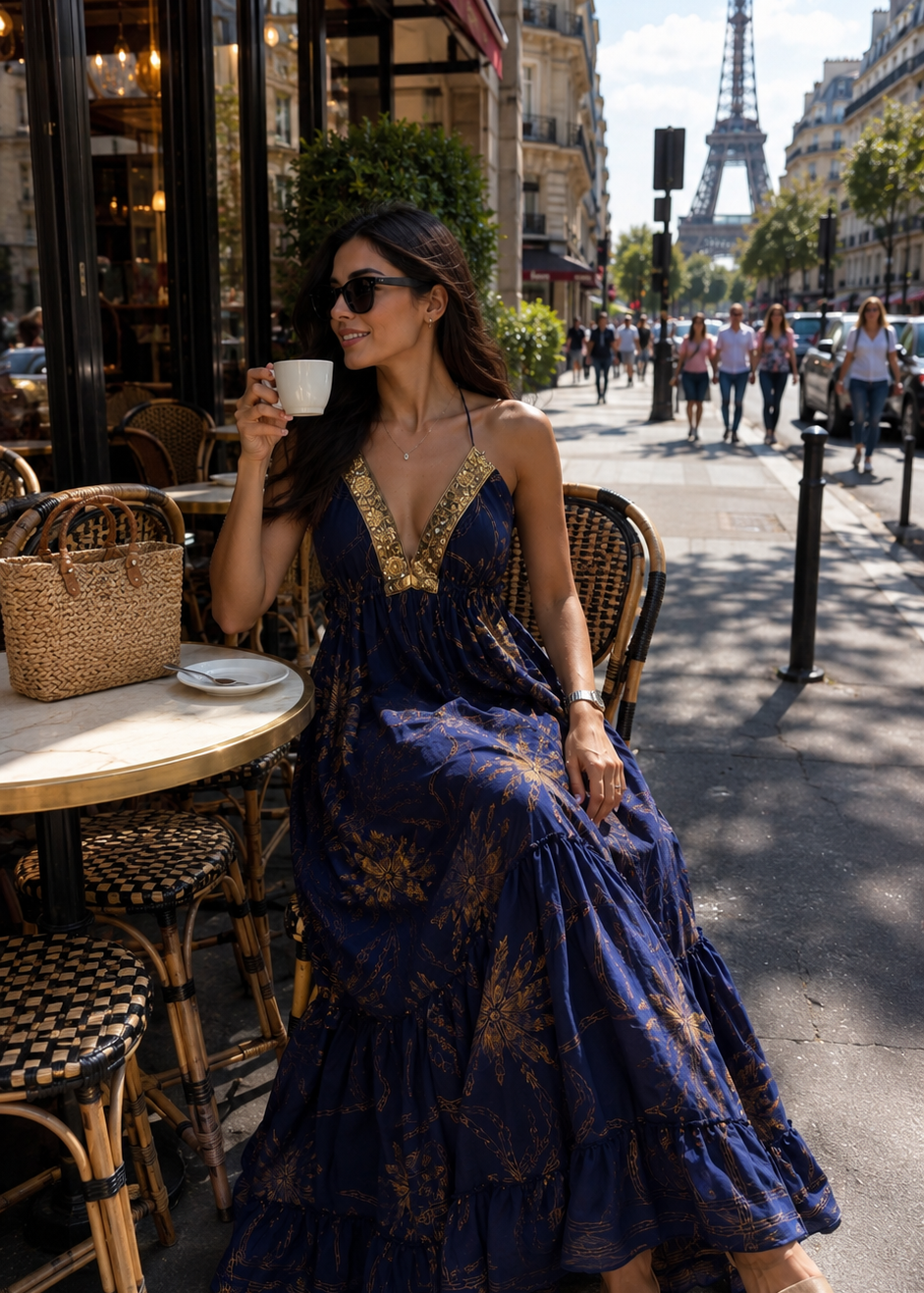 Tie Back Backless Maxi Dress -  Étoile D’Or 💫