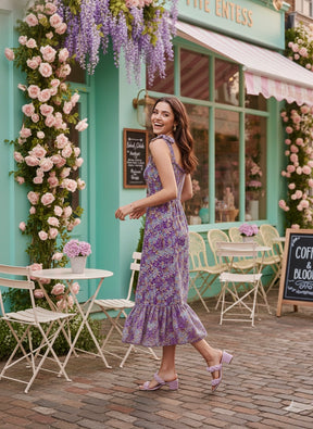 ⌛️Low Stock-SmisingBee Floral Print Midi Dress