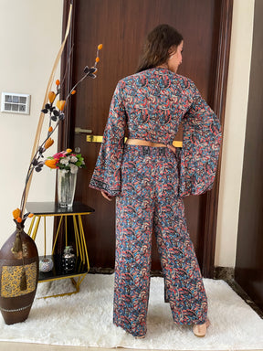 Boho Printed Wrap  Trouser - Multicolor