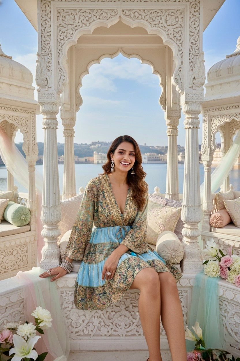 Multi color Blue Skies Dress