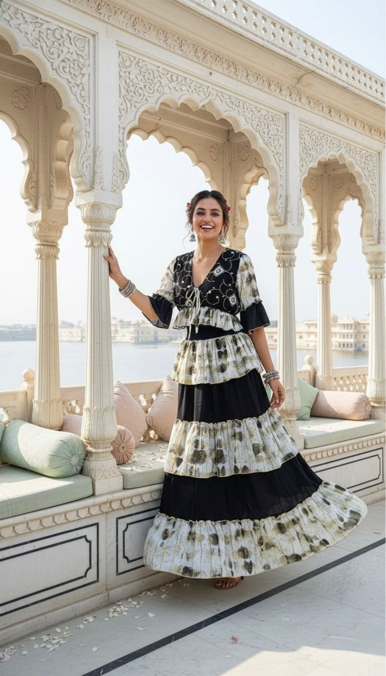 Hand Embroidery Featured Frill on the Way Co-ord Set