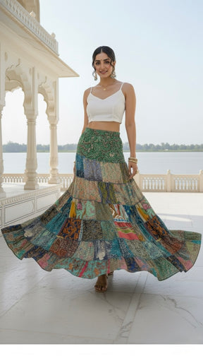 Patch Work Boho Printed Skirt (Assorted prints)